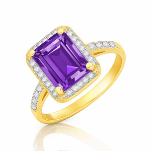 Goldring 585 Saphir 0,43 Karat Diamanten 0,14 Karat