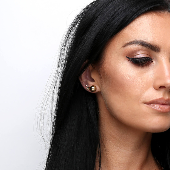 Gold glatte Kugel Ohrringe 3 mm kleine Post