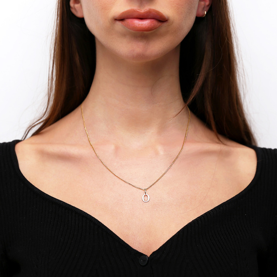 Goldanhänger 585 einfacher kleiner Buchstabe O