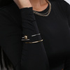 Gold starrer Kreis 585 Armreif Weiß- und Gelbgold Diamant halboffenes Scharnierarmband