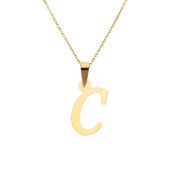 Gold-Anhänger 585 Buchstabe schräg C