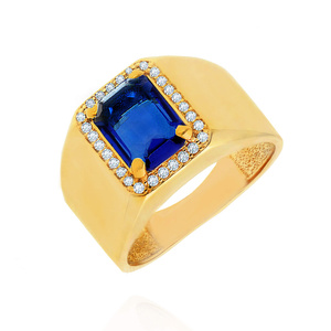 Gold 585 Diamant-Dreifachring mit weißen und schwarzen Diamanten 0,36 ct