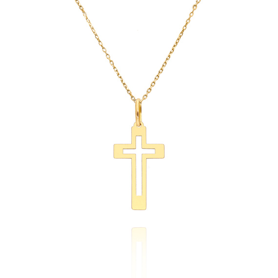 Goldanhänger 585 schlichtes schmales Kreuz 