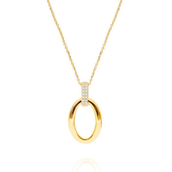 Gold Oval Halskette 585 Zirkone Fußkettchen Kette 