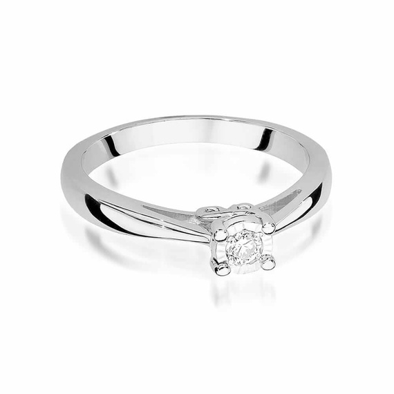 Verlobungsring aus Gold mit 0,08 Karat Diamant-Illusionseffekt