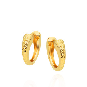 Goldene Ohrringe Kreise 585 erweiterbare Kreise mit Diamanten mit Verschluss 