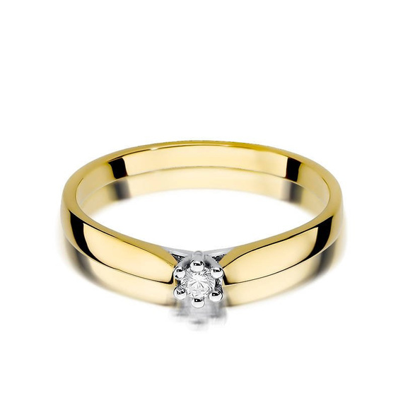 Verlobungsring aus Gold mit einem 0,10-karätigen Diamanten