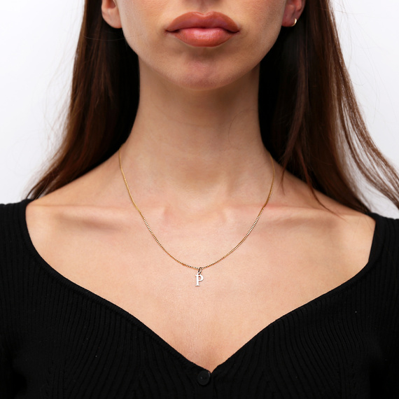 Gold-Anhänger 585 einfacher Kleinbuchstabe P