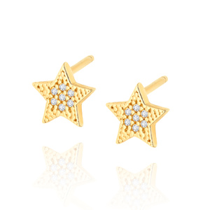 Gold 585 Sterne Zirkonia Ohrstecker