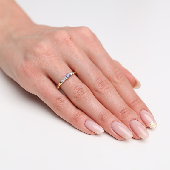 Goldring 585 Tansanit 0,17 Karat Diamanten 0,06 Karat