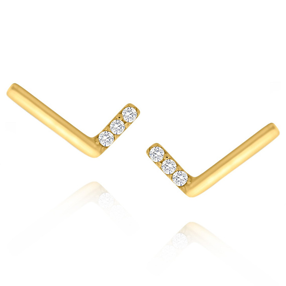 Gold Skate Komma Ohrringe mit Zirkonen 585 Jasmine
