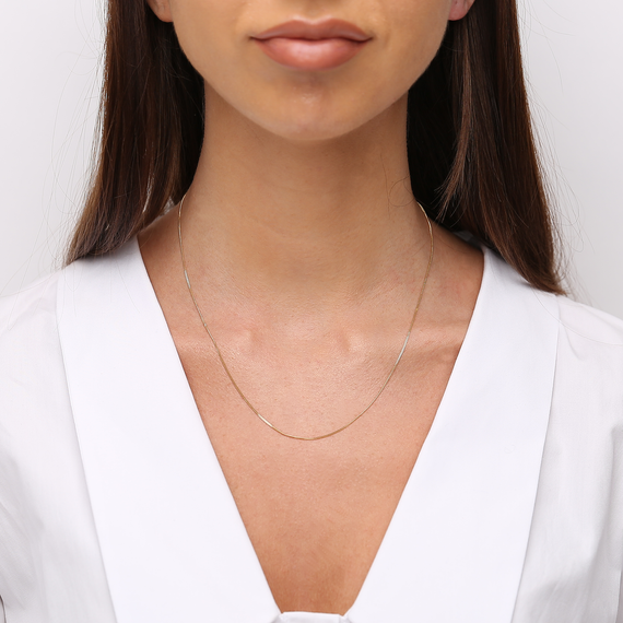 Goldkette 585 Gürteltier 1 mm Länge 45 cm