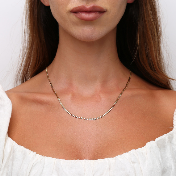 Goldkette 585 Panzerkette 2,5 mm Länge 50 cm