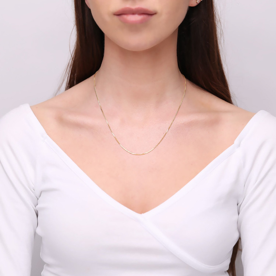 Goldkette 585 Fuchsschwanz 1 mm Länge 45 cm