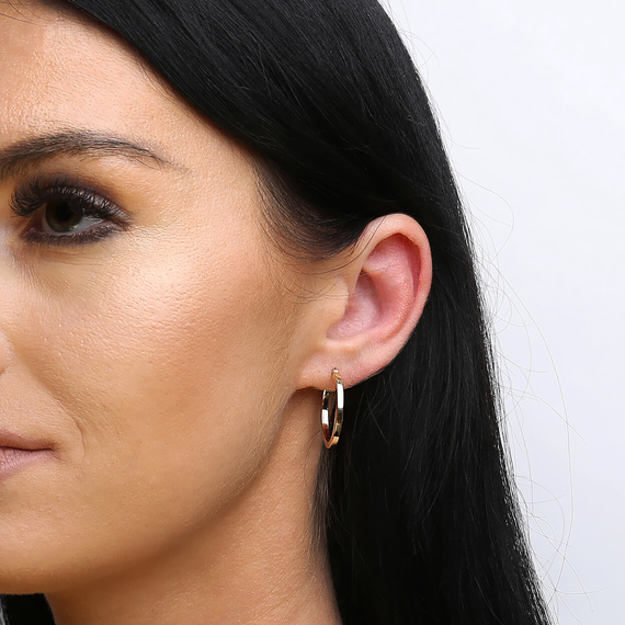 Gold 585 Diamant Kreis Ohrringe Durchmesser 3 cm