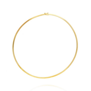 Goldband Halskette 585 halbsteif elastisch 43 cm