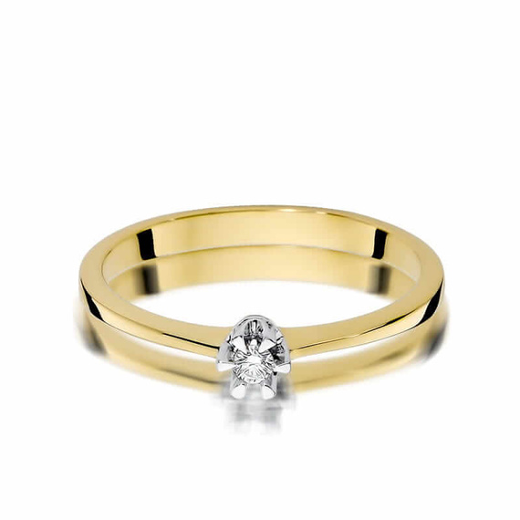 Verlobungsring aus Gold mit einem 0,04-karätigen Diamanten