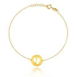 Gold Kreis Füße Armband für Mütter 585 Einfach