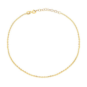 Gold-Bein-Armband mit Ringen 585 feierlichen Kreisen und Zirkonen