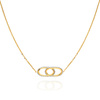 Gold Halskette 585 Zirkonia Anhänger Kette Knöchel 42 cm