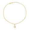 Gold-Bein-Armband mit Ringen 585 feierlichen Kreisen und Zirkonen