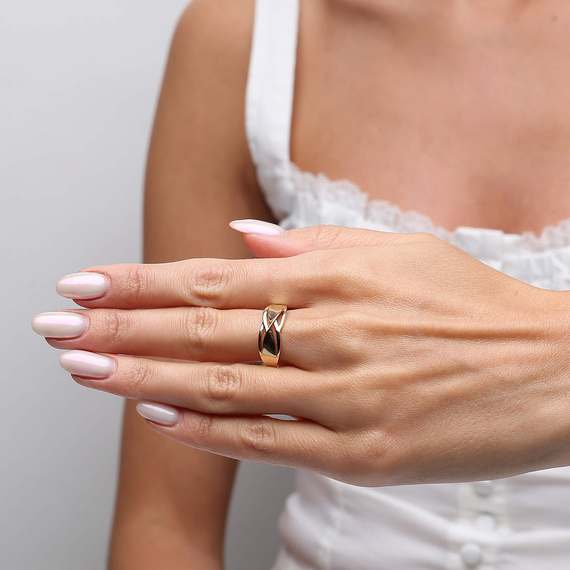 Goldring 585 breit geflochtenes Design