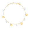 Gold-Bein-Armband mit Ringen 585 feierlichen Kreisen und Zirkonen