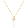 Gold Schwalbe Halskette mit Zirkonen celebritory 585