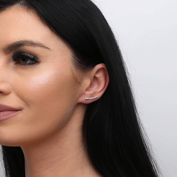 Goldohrringe mit Zirkonia 585 rund Zirkonia