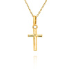 Gold schlicht Kreuz Anhänger 585 Kommunion Taufe 2 cm