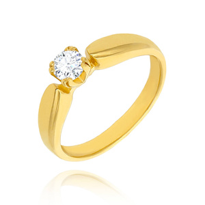 Goldring 585 runder Zirkoniumdioxid