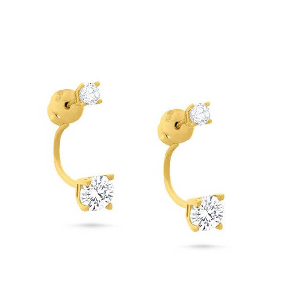 Gold 585 Zirkonia Anhänger Ohrringe 