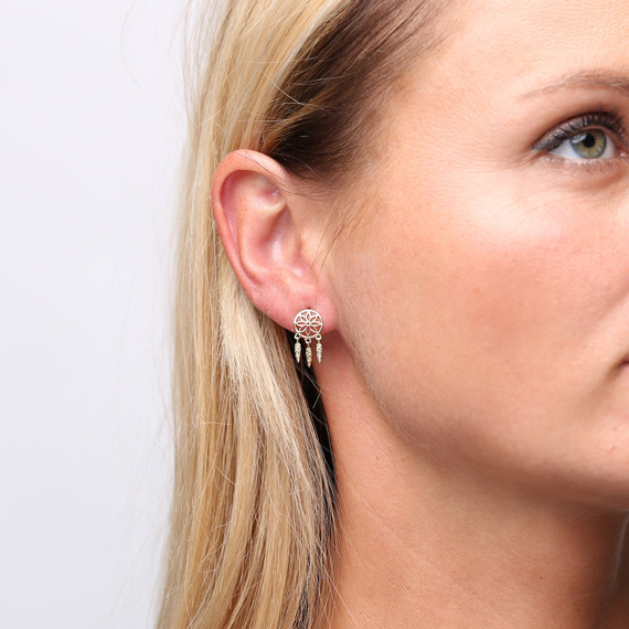 Goldene Traumfänger-Ohrringe Post 585 Jasmine