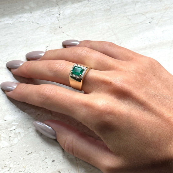 Gold 585 Diamant-Dreifachring mit weißen und schwarzen Diamanten 0,36 ct