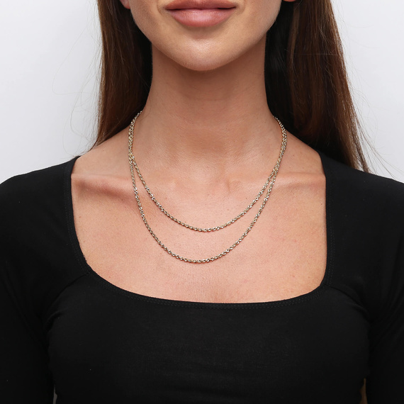 Goldkette 585 Iridiumgeflecht 2,5 mm Länge 50 cm