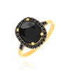 Gold Verlobungsring 585 ovaler weißer Topas Schweizer Diamanten 0,25 ct