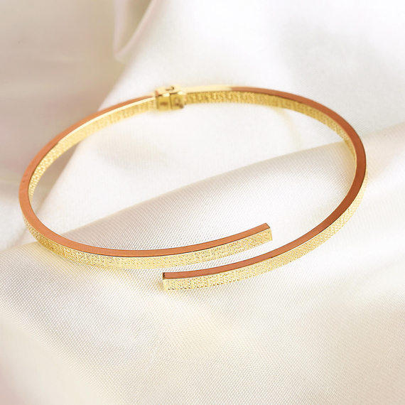 Goldarmband starr griechisch 585 Armreif griechische Art auf Scharnier