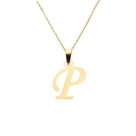 Gold-Anhänger 585 Buchstabe schräg P