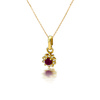 Gold ovaler Anhänger 585 Rubin 0,48 ct Diamanten 0,15 ct