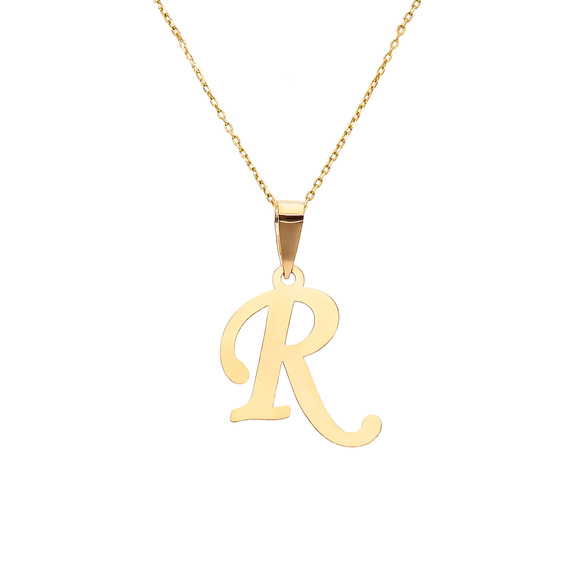 Gold-Anhänger 585 Buchstabe schräg R