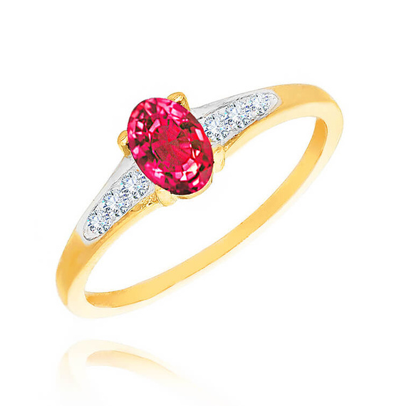 Goldring 585 Saphir 0,43 Karat Diamanten 0,14 Karat