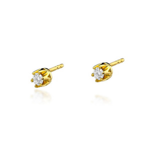 Gold-Ohrringe 585 ovale Rubine Diamanten 0,71 ct