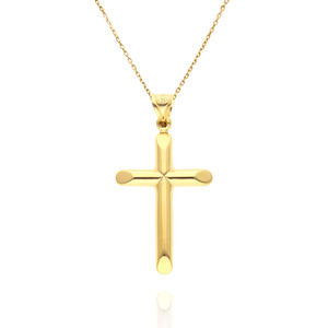 Gold 585 aufblasbarer Kreuz-Anhänger 