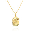 Goldener Anhänger Medaille Blume 585 Muttergottes von Tschenstochau mit Jesuskind