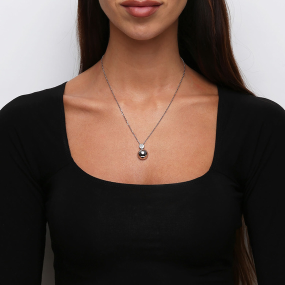 Gold Halskette 585 Zirkonia Anhänger Kette Knöchel 42 cm