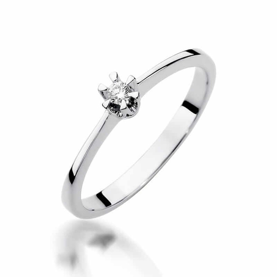 Verlobungsring aus Gold mit einem 0,04-karätigen Diamanten