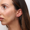 Goldene Ohrringe 585 Kreolen 23 mm mit spiralförmiger Drehung