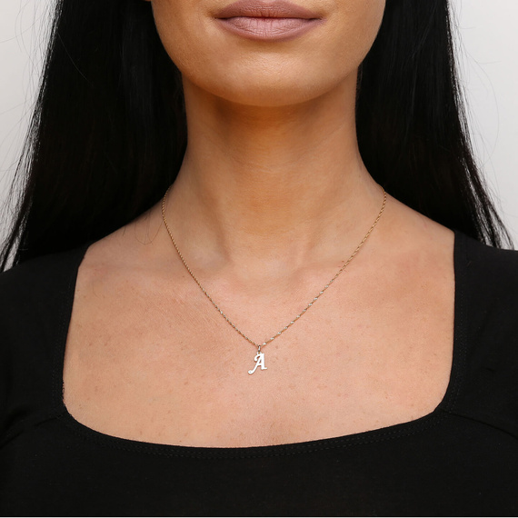 Gold-Anhänger 585 Buchstabe schräg A