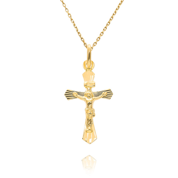 Gold-Diamant-Anhänger 585 Jesus am Kreuz