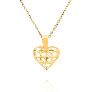 Gold 585 durchbrochener dicker Herz-Anhänger
